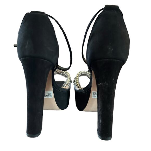 Schultz Jayda Leather Ankle Strap Platform Heels Sandal Jeweled NEW Size 8.5 - Picture 5 of 11